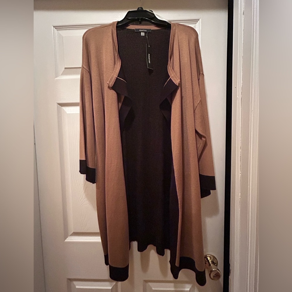 August Silk Tan and Black Women's Cardigan